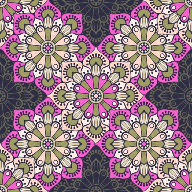etnik çiçek seamless modeli