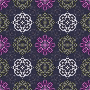 etnik çiçek seamless modeli