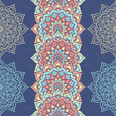 etnik çiçek seamless modeli