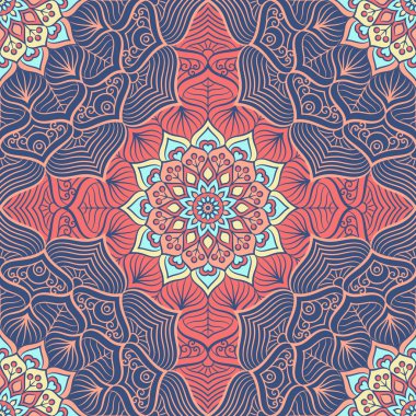 etnik çiçek seamless modeli