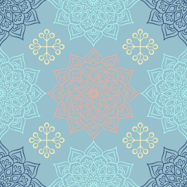 etnik çiçek seamless modeli