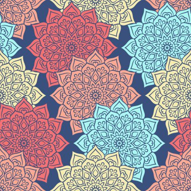 etnik çiçek seamless modeli