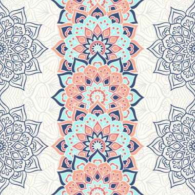 etnik çiçek seamless modeli