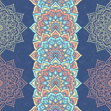 etnik çiçek seamless modeli