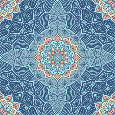 etnik çiçek seamless modeli