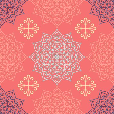 etnik çiçek seamless modeli