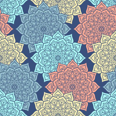 etnik çiçek seamless modeli