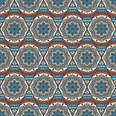 etnik çiçek seamless modeli