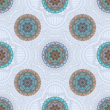 etnik çiçek seamless modeli