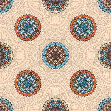etnik çiçek seamless modeli