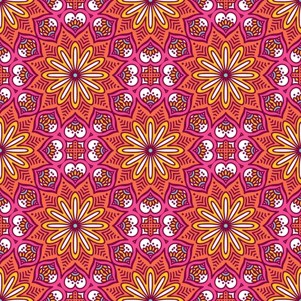 Ethnic floral seamless pattern — Stock Vector