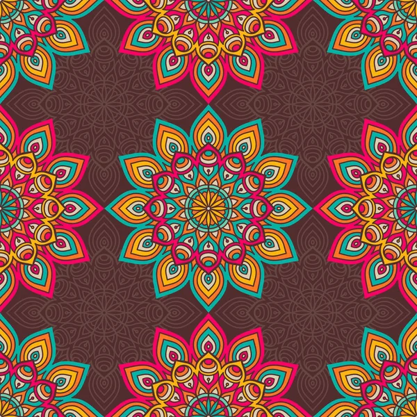 Ethnique floral motif sans couture — Image vectorielle