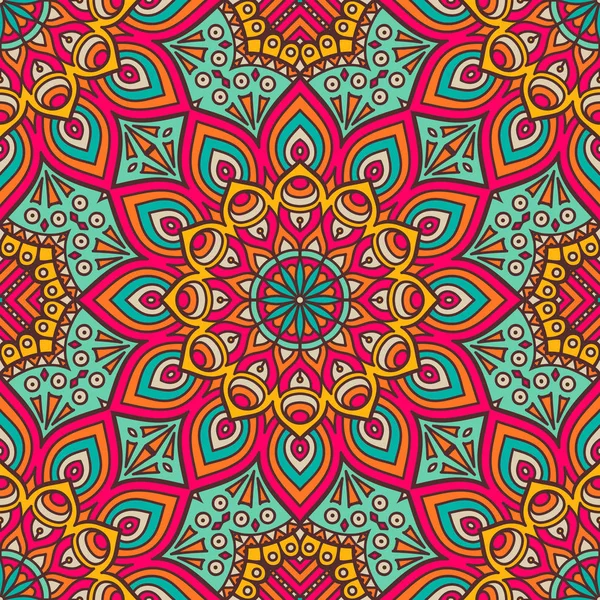 Ethnique floral motif sans couture — Image vectorielle