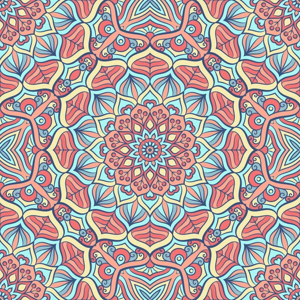 Ethnique floral motif sans couture — Image vectorielle