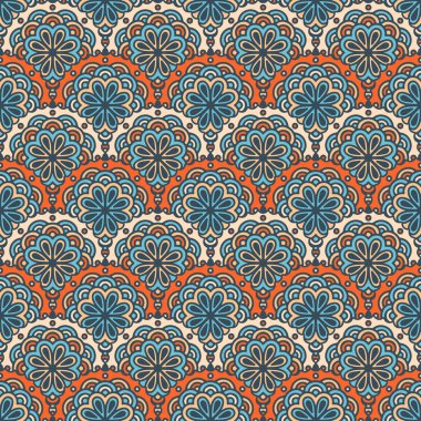 etnik çiçek seamless modeli