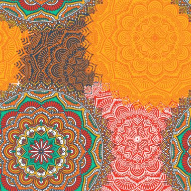 etnik çiçek seamless modeli