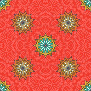 etnik çiçek seamless modeli