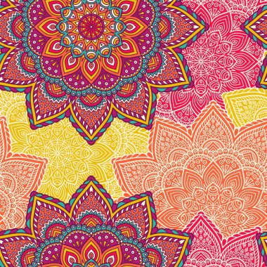 etnik çiçek seamless modeli