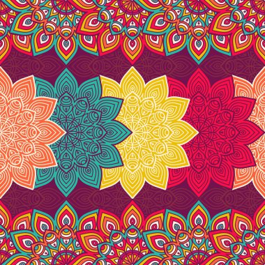 etnik çiçek seamless modeli