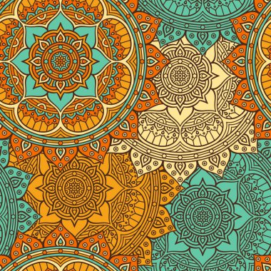 etnik çiçek seamless modeli