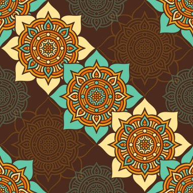 etnik çiçek seamless modeli