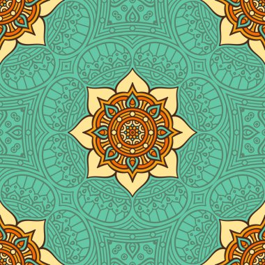 etnik çiçek seamless modeli