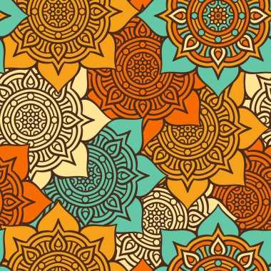 etnik çiçek seamless modeli