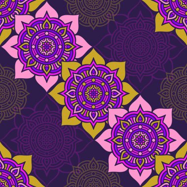 etnik çiçek seamless modeli