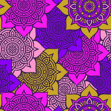 etnik çiçek seamless modeli