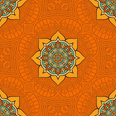 etnik çiçek seamless modeli