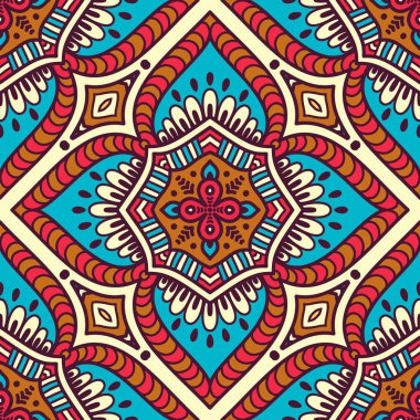 etnik çiçek seamless modeli