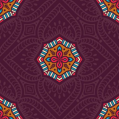 etnik çiçek seamless modeli