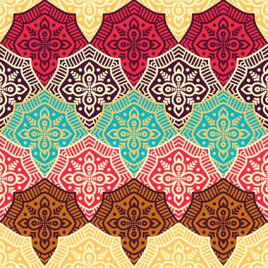 etnik çiçek seamless modeli