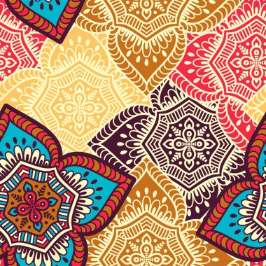 etnik çiçek seamless modeli