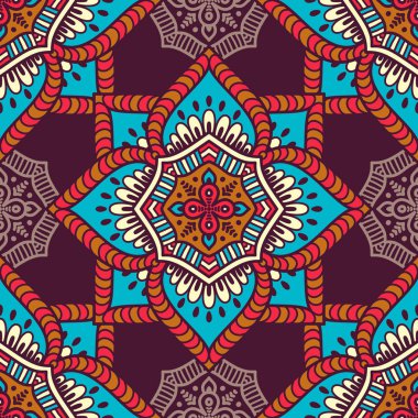 etnik çiçek seamless modeli