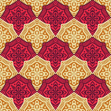 etnik çiçek seamless modeli