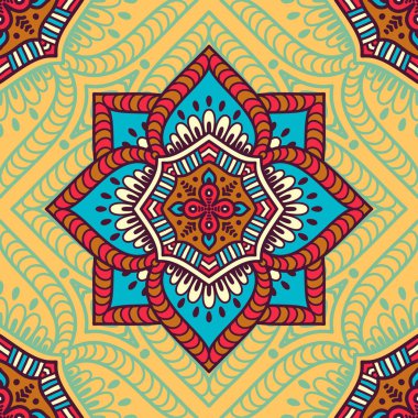 etnik çiçek seamless modeli