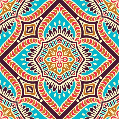 etnik çiçek seamless modeli