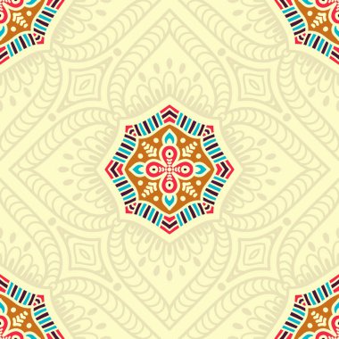 etnik çiçek seamless modeli