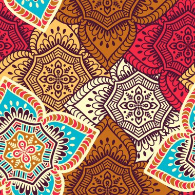 etnik çiçek seamless modeli