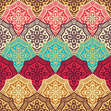 etnik çiçek seamless modeli