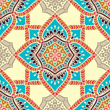 etnik çiçek seamless modeli