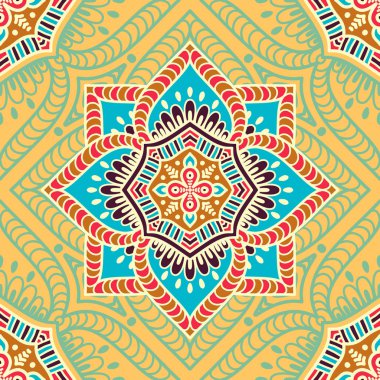 etnik çiçek seamless modeli