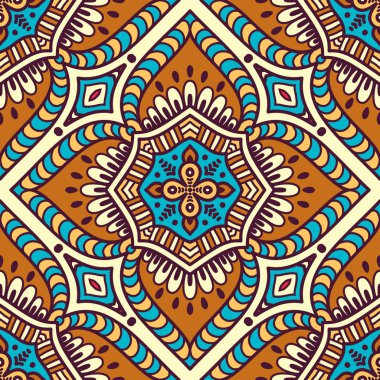 etnik çiçek seamless modeli