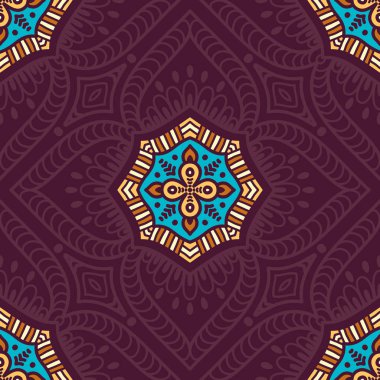 etnik çiçek seamless modeli