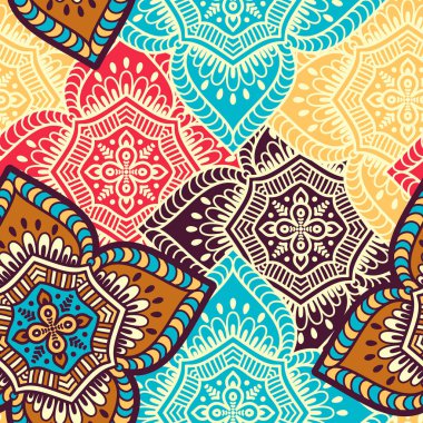 etnik çiçek seamless modeli