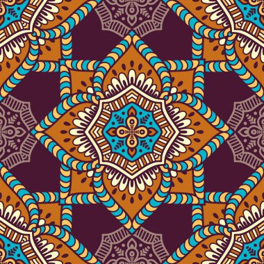 etnik çiçek seamless modeli