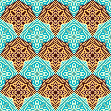 etnik çiçek seamless modeli