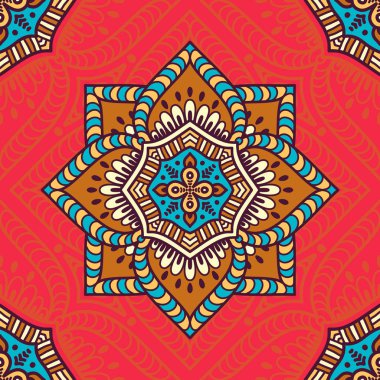 etnik çiçek seamless modeli