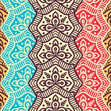 etnik çiçek seamless modeli